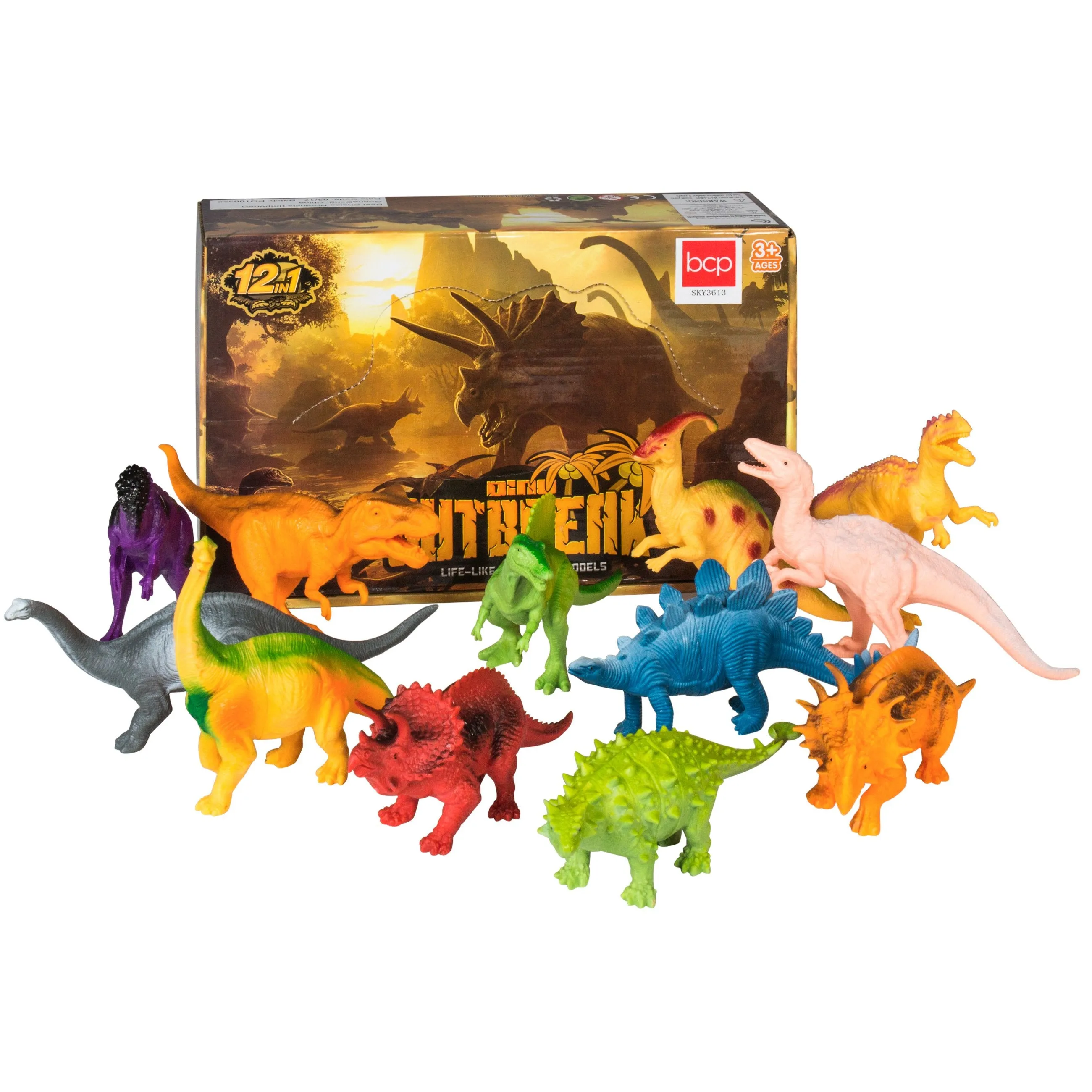 12-Pack Kids Dinosaur Toy Figure Play Set