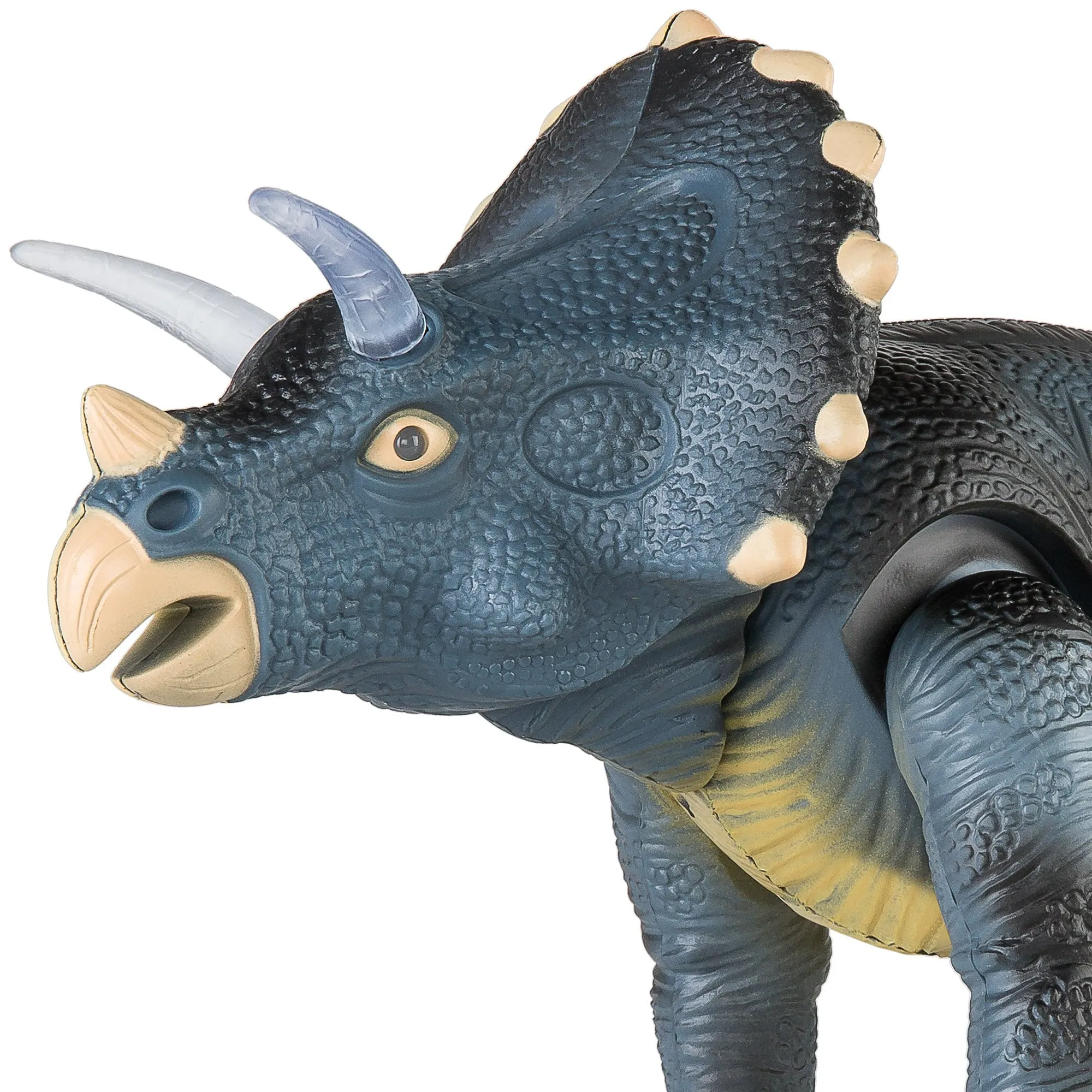 14.5in Kids Remote Control Walking Dinosaur Triceratops Toy Robot