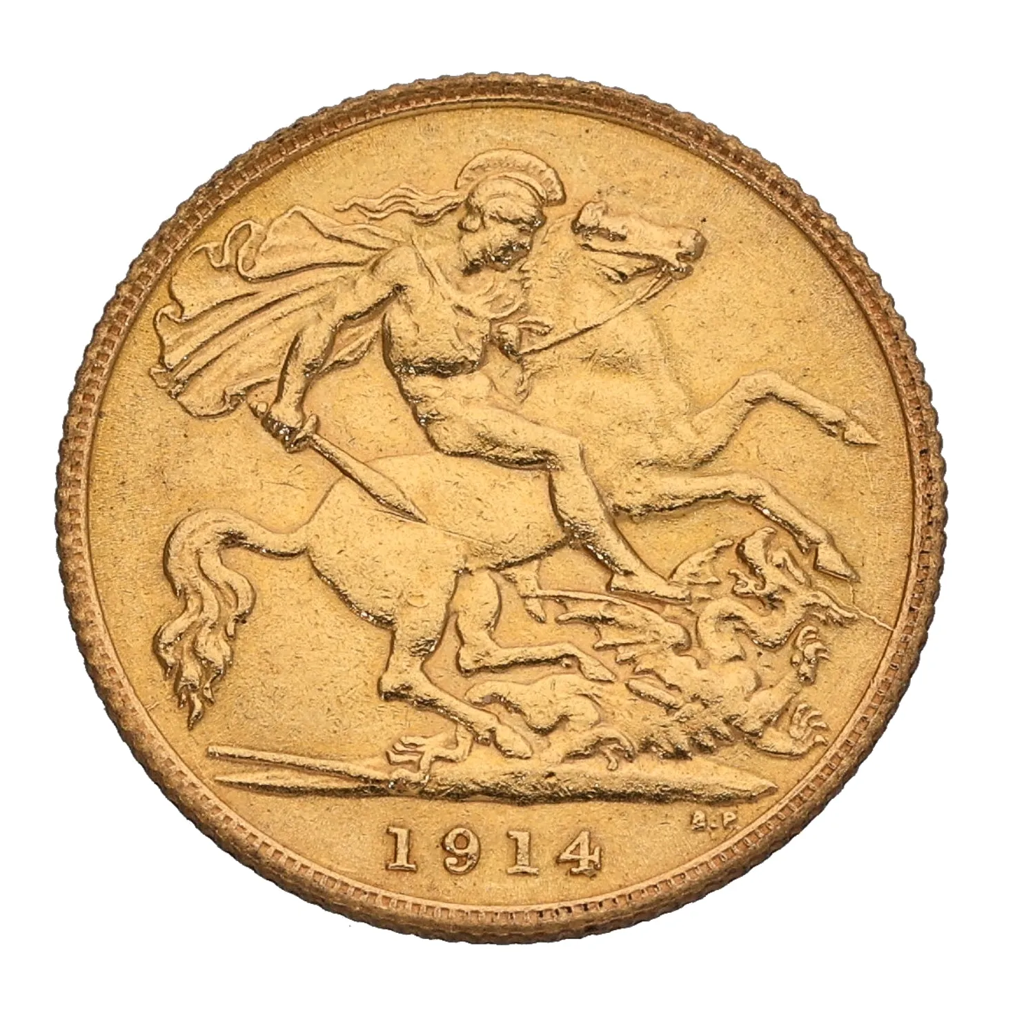 22ct Gold King George V Half Sovereign Coin 1914