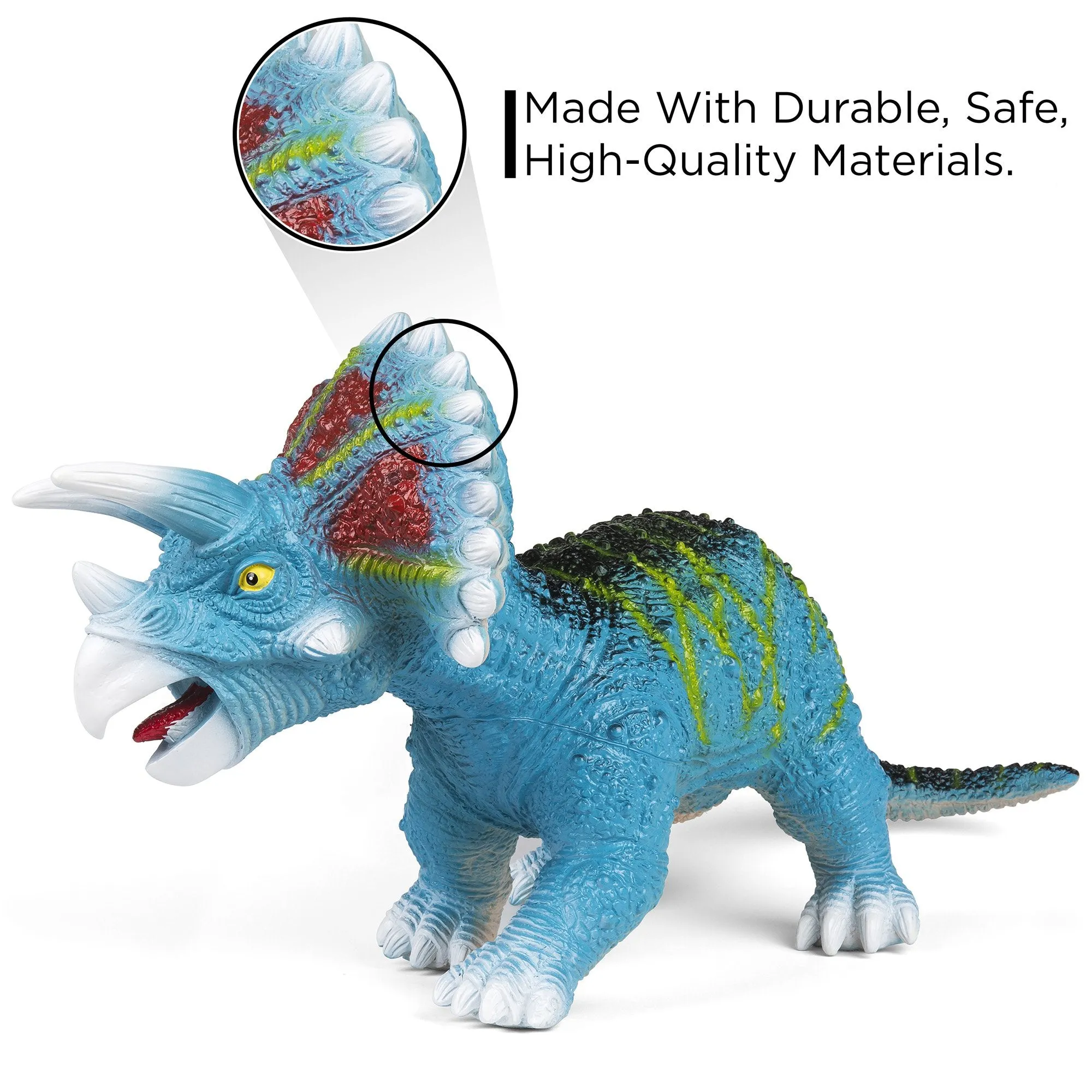 30in Realistic Roaring Triceratops Dinosaur Figurine Toy