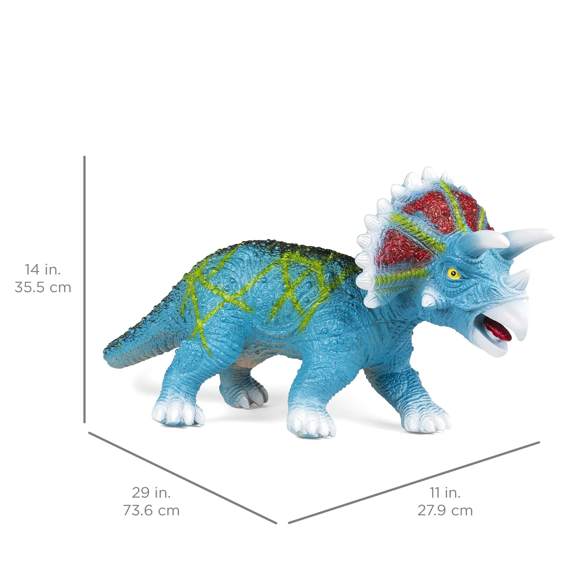 30in Realistic Roaring Triceratops Dinosaur Figurine Toy