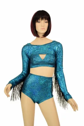 3PC Turquoise Bolero Fringe Set