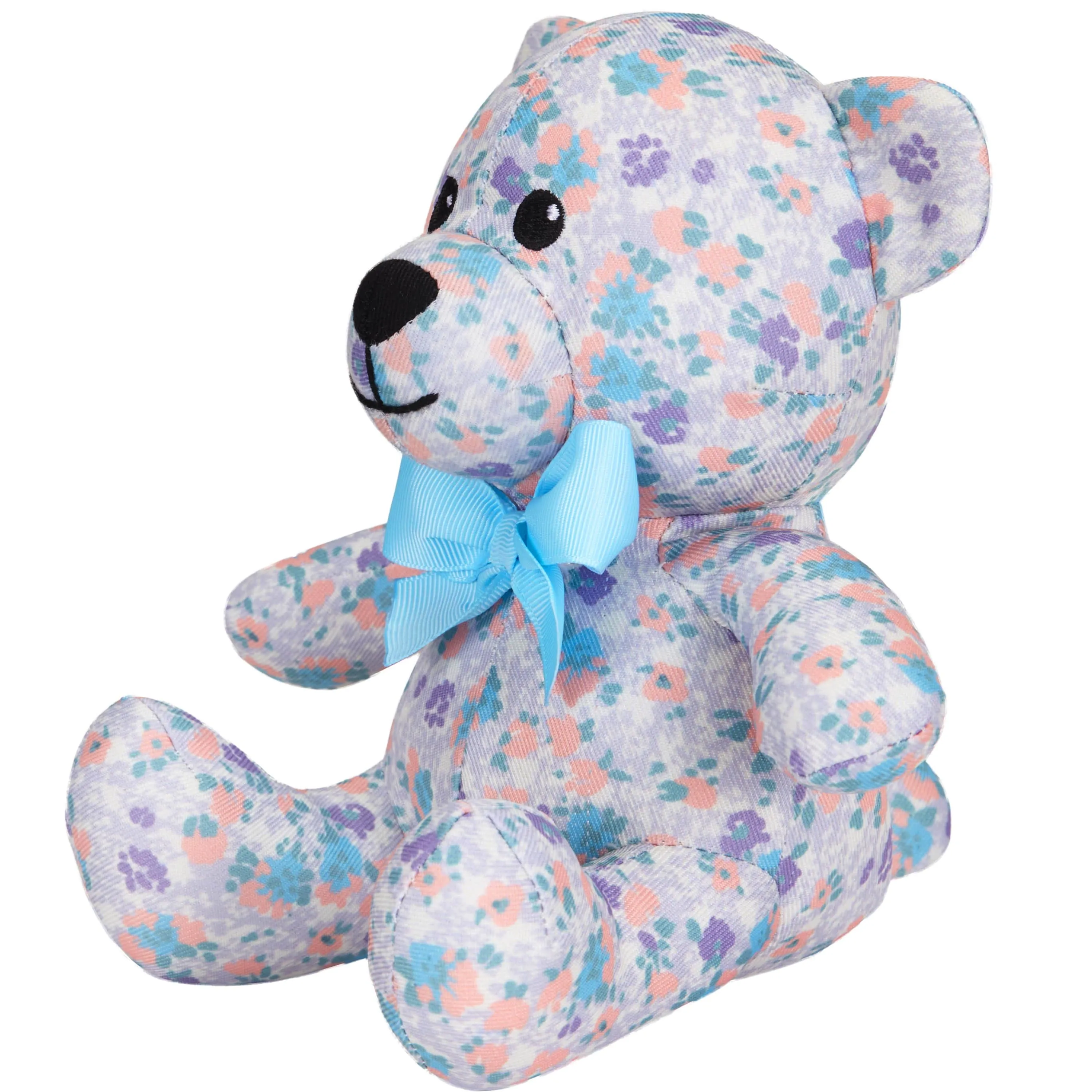 6" Lavender Floral Bear Dog Toy