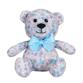 6" Lavender Floral Bear Dog Toy