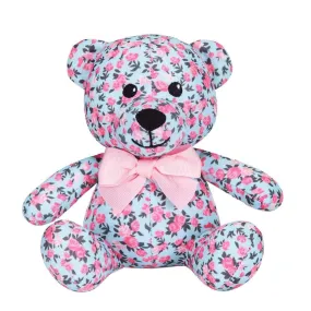 6" Light Blue Floral Bear Dog Toy