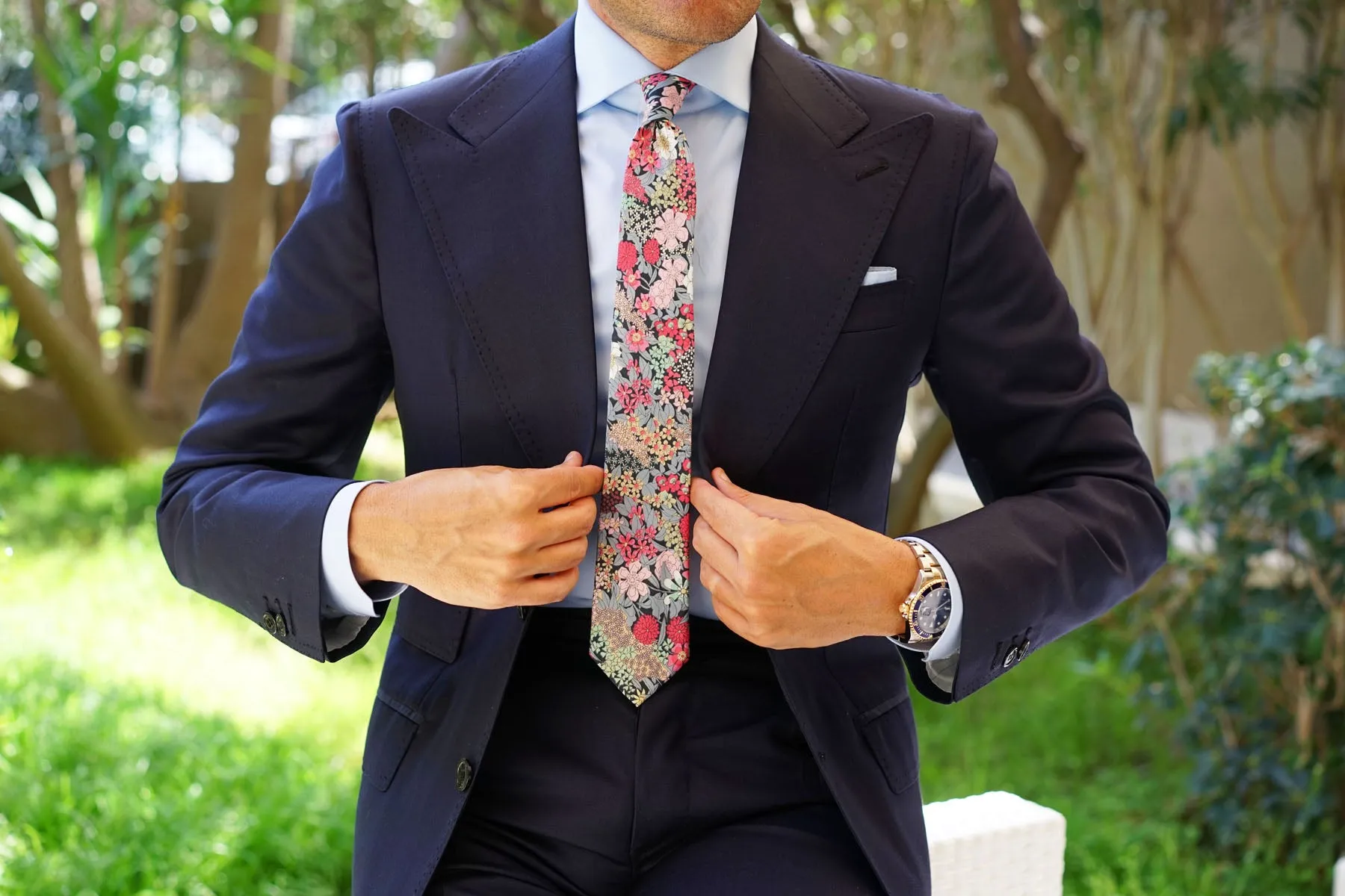 Africacian Kirstenbosch Flower Skinny Tie