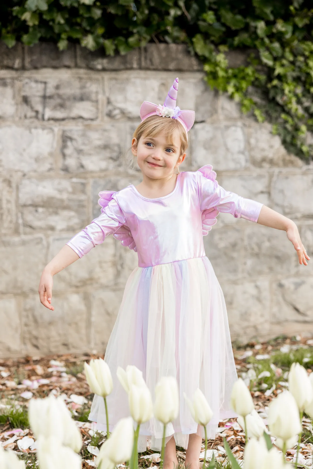 Alicorn Dress with Wings and Headband Set