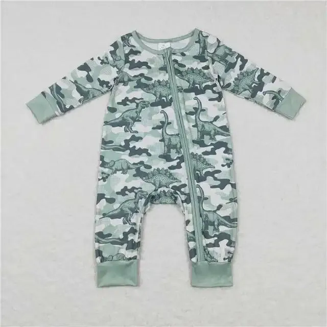 Baby Romper - Boys - Zip - Camo Dinosaurs Western Unisex