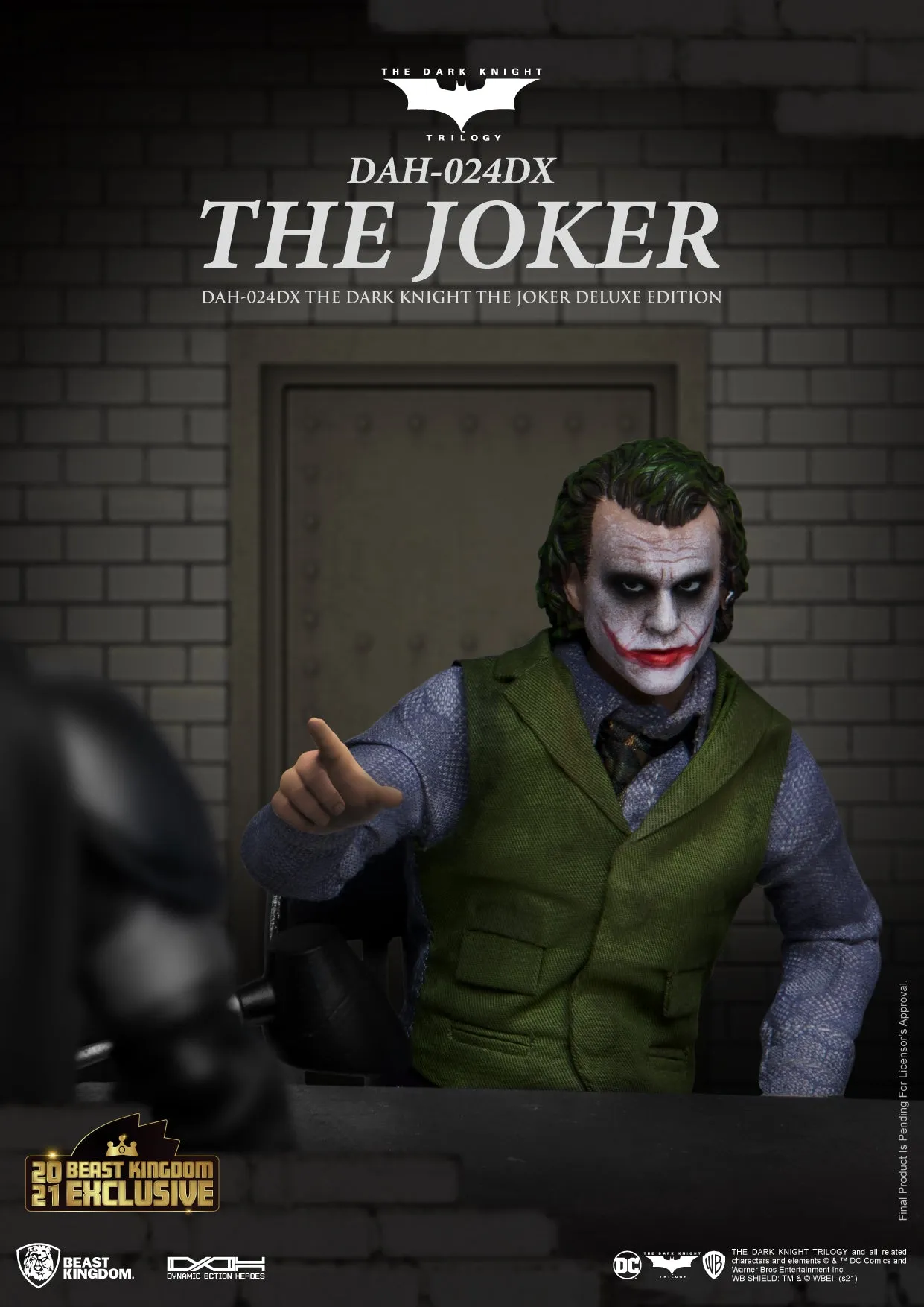 Beast Kingdom DAH-024DX DC Batman The Dark Knight: The Joker Deluxe Edition Dynamic 8ction Heroes Action Figure