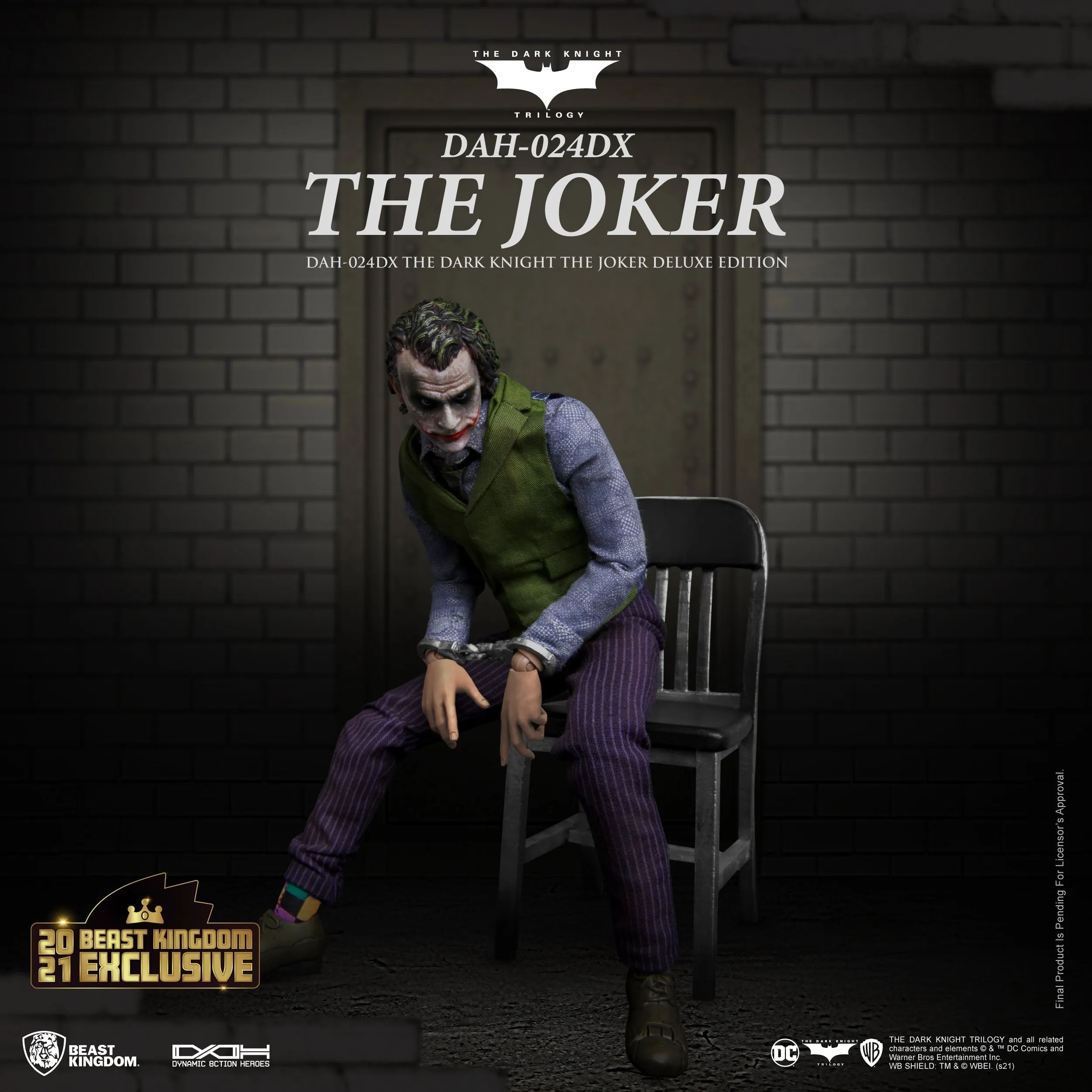 Beast Kingdom DAH-024DX DC Batman The Dark Knight: The Joker Deluxe Edition Dynamic 8ction Heroes Action Figure