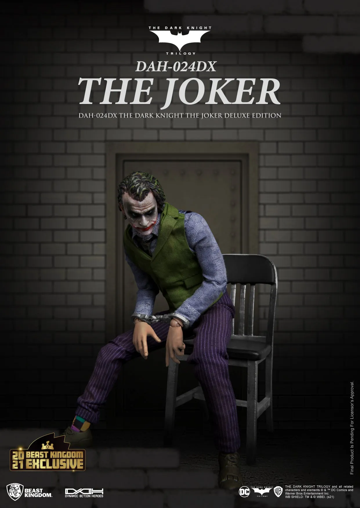 Beast Kingdom DAH-024DX DC Batman The Dark Knight: The Joker Deluxe Edition Dynamic 8ction Heroes Action Figure