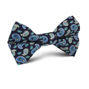 Beirut Blue Paisley Kids Bow Tie