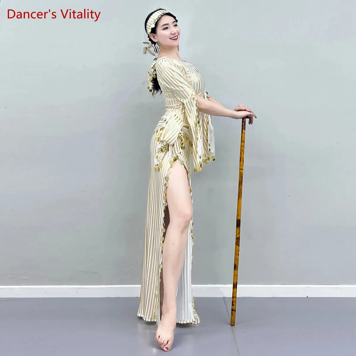 Belly Dance Costumes Robe Milk Silk Gold Sequins Dance Dresses Baladi Folk Custom 2022 Baladi Shaabi Oriental Dance Clothes