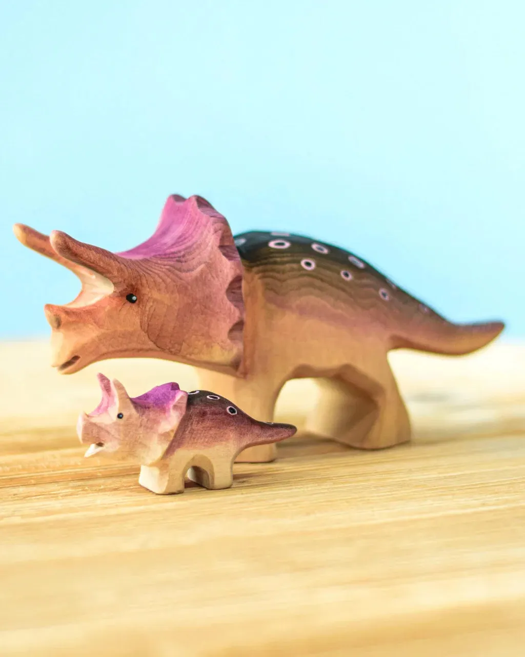 Bumbu Baby Wooden Triceratops Dinosaur