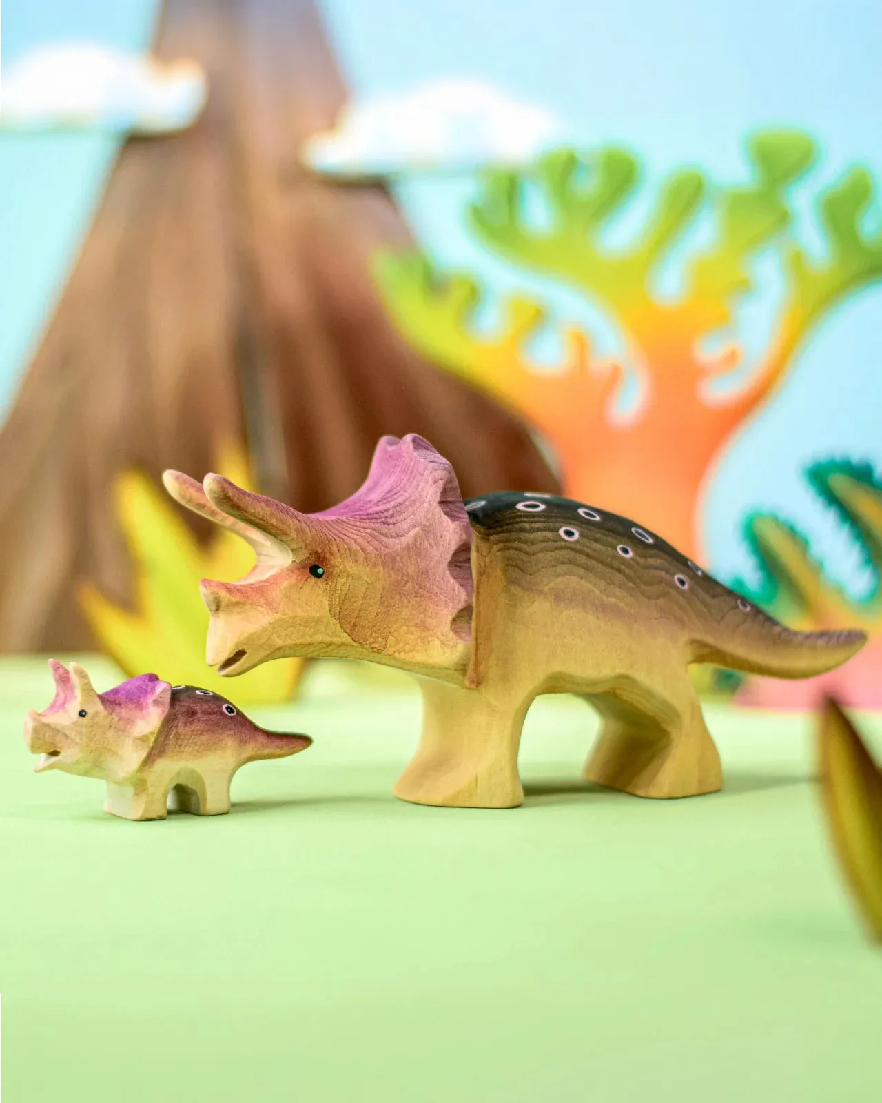 Bumbu Baby Wooden Triceratops Dinosaur