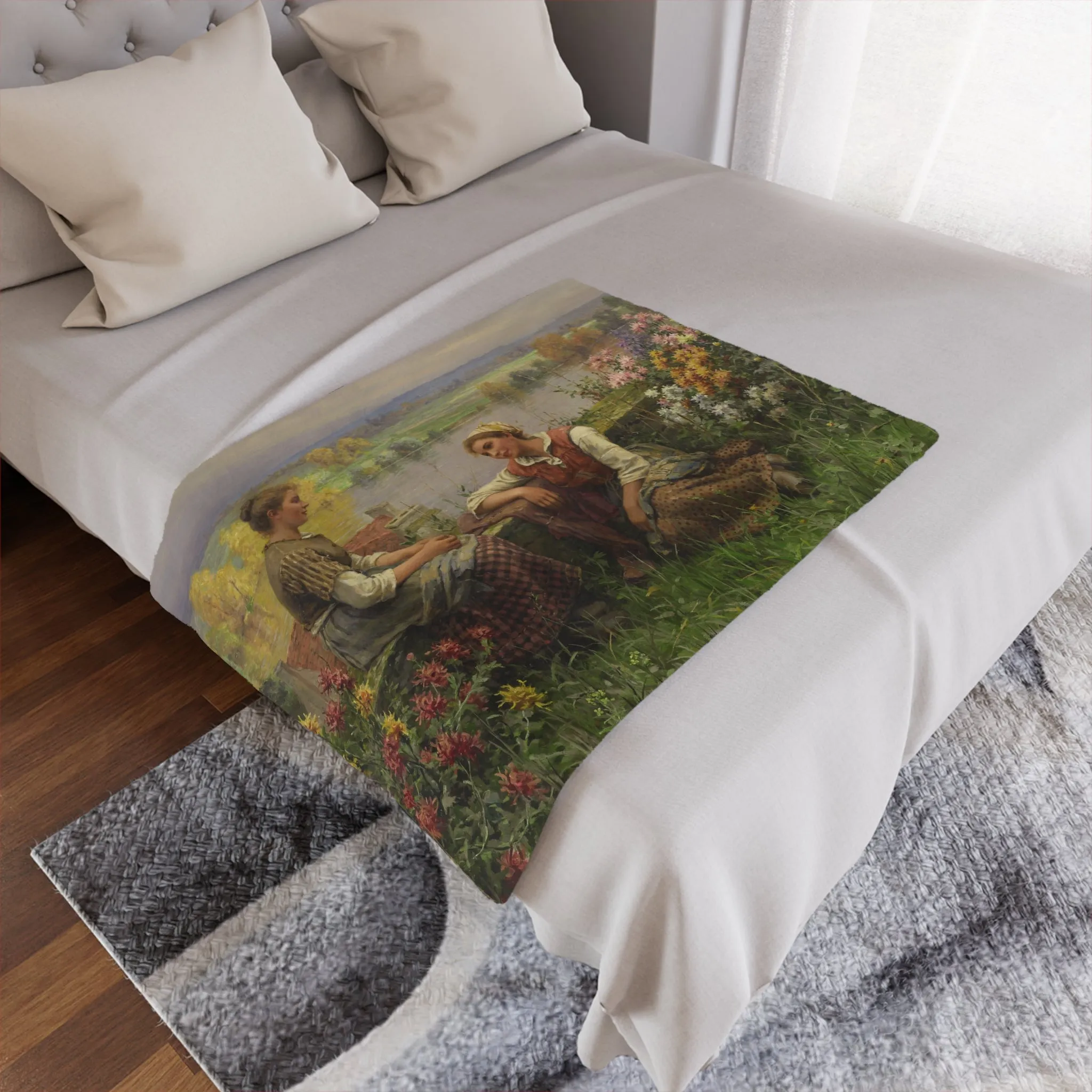 Daniel Ridgway Knight: "Gossips" - Microfiber Blanket