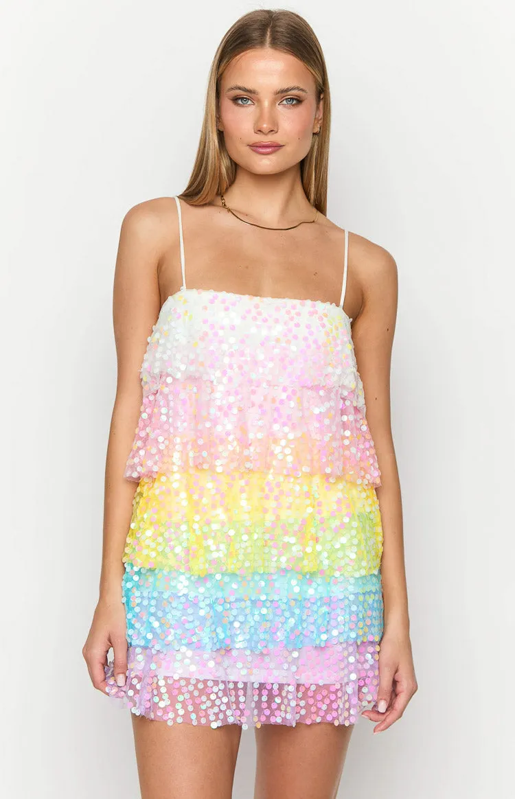 Darcy Rainbow Sparkle Mini Dress