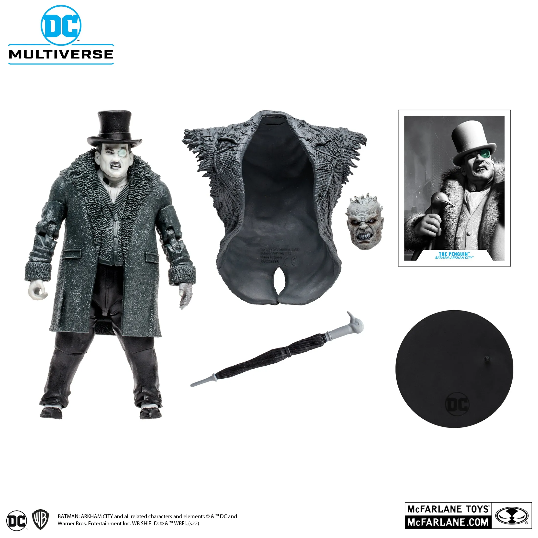 DC Multiverse Batman: Arkham City The Penguin (Gold Label) (Build a Figure - Solomon Grundy)  7" Inch Scale Action Figure (Walmart Exclusive) - McFarlane Toys