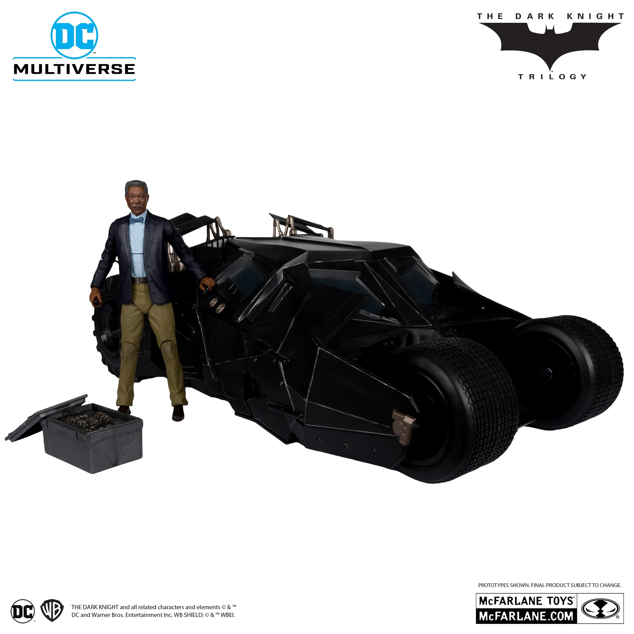 DC Multiverse Exclusive Gold Label Lucious Fox & Tumbler (The Dark Knight)