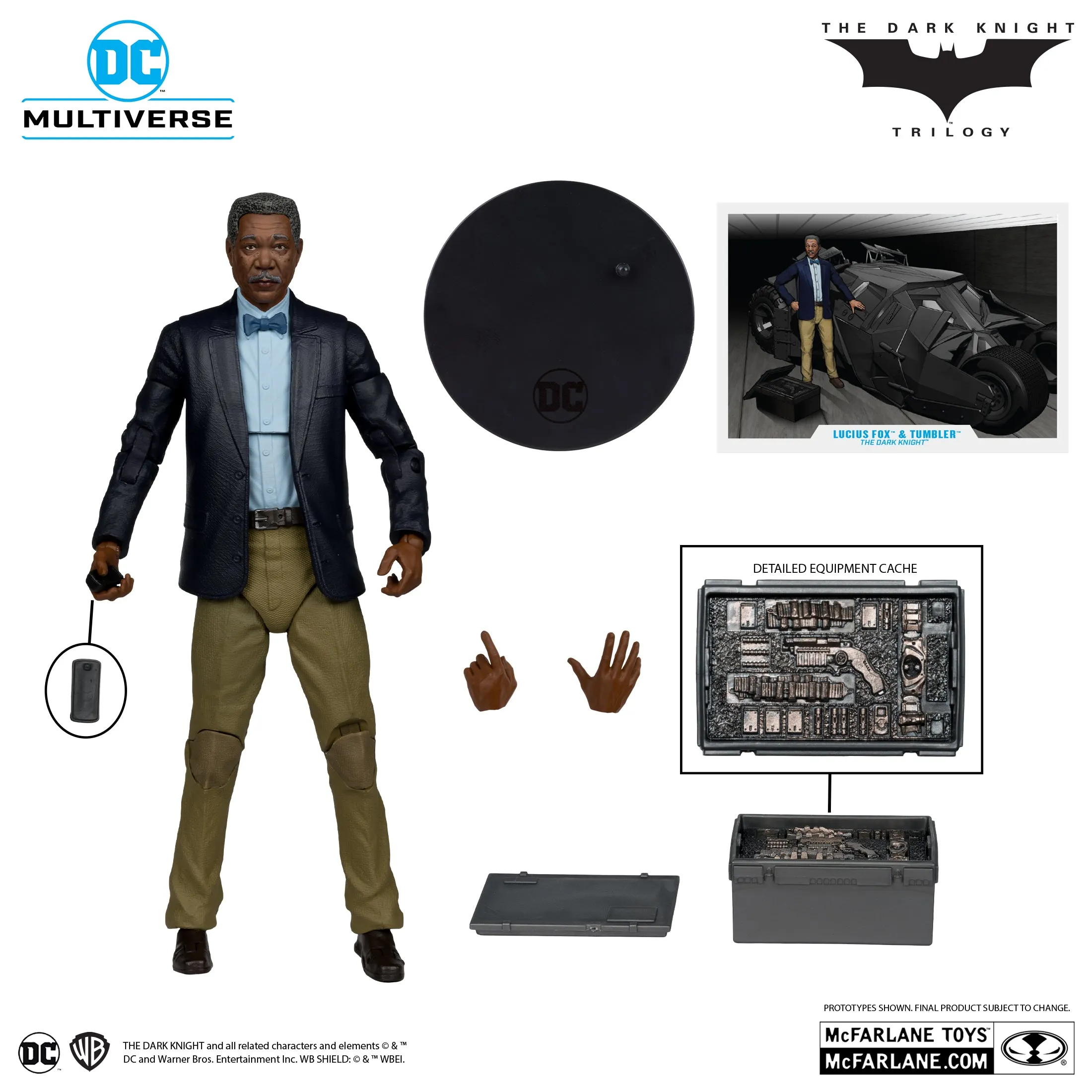 DC Multiverse Exclusive Gold Label Lucious Fox & Tumbler (The Dark Knight)