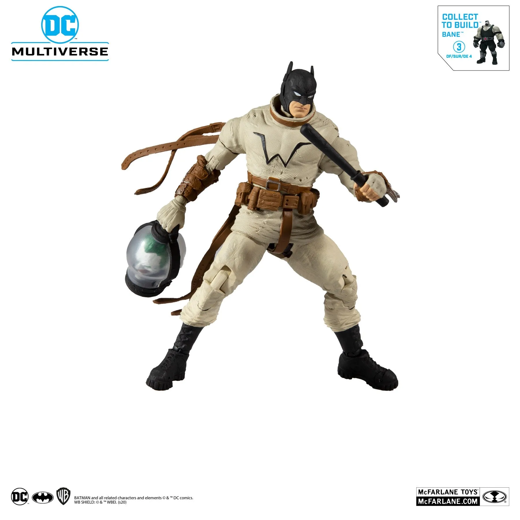 DC Multiverse Last Knight On Earth Batman 7" Inch Action Figure with Build-A Parts for 'Bane' Figure (BAF) - McFarlane Toys