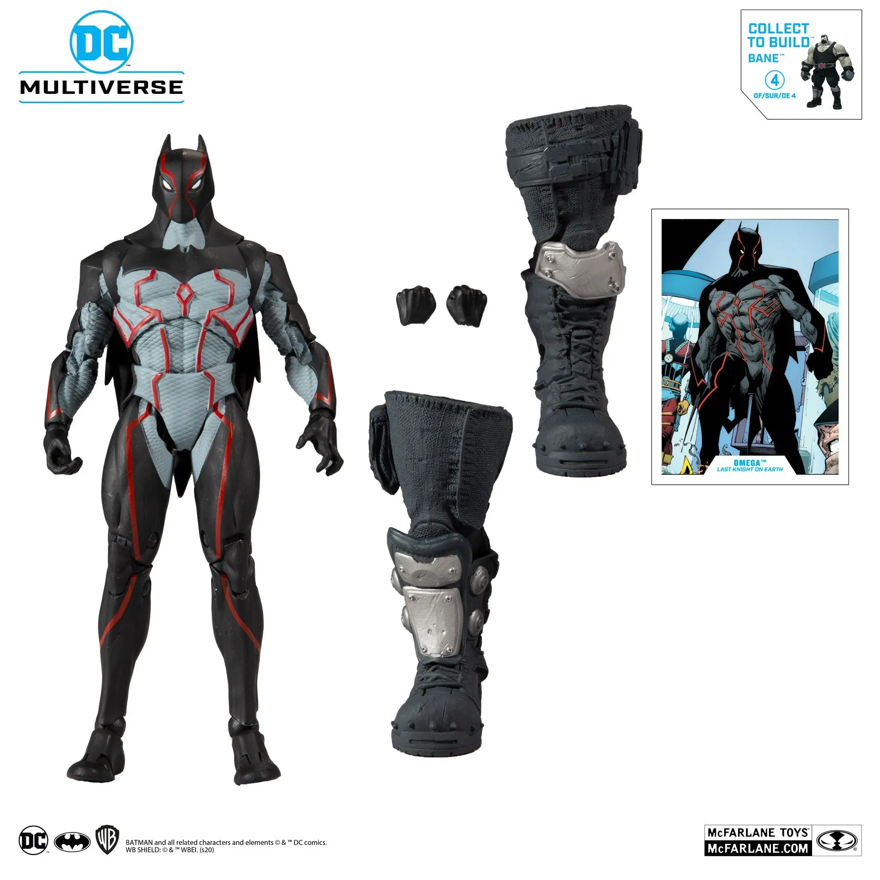 DC Multiverse Last Knight On Earth Omega 7" Inch Action Figure with Build-A Parts for 'Bane' Figure (BAF) - McFarlane Toys