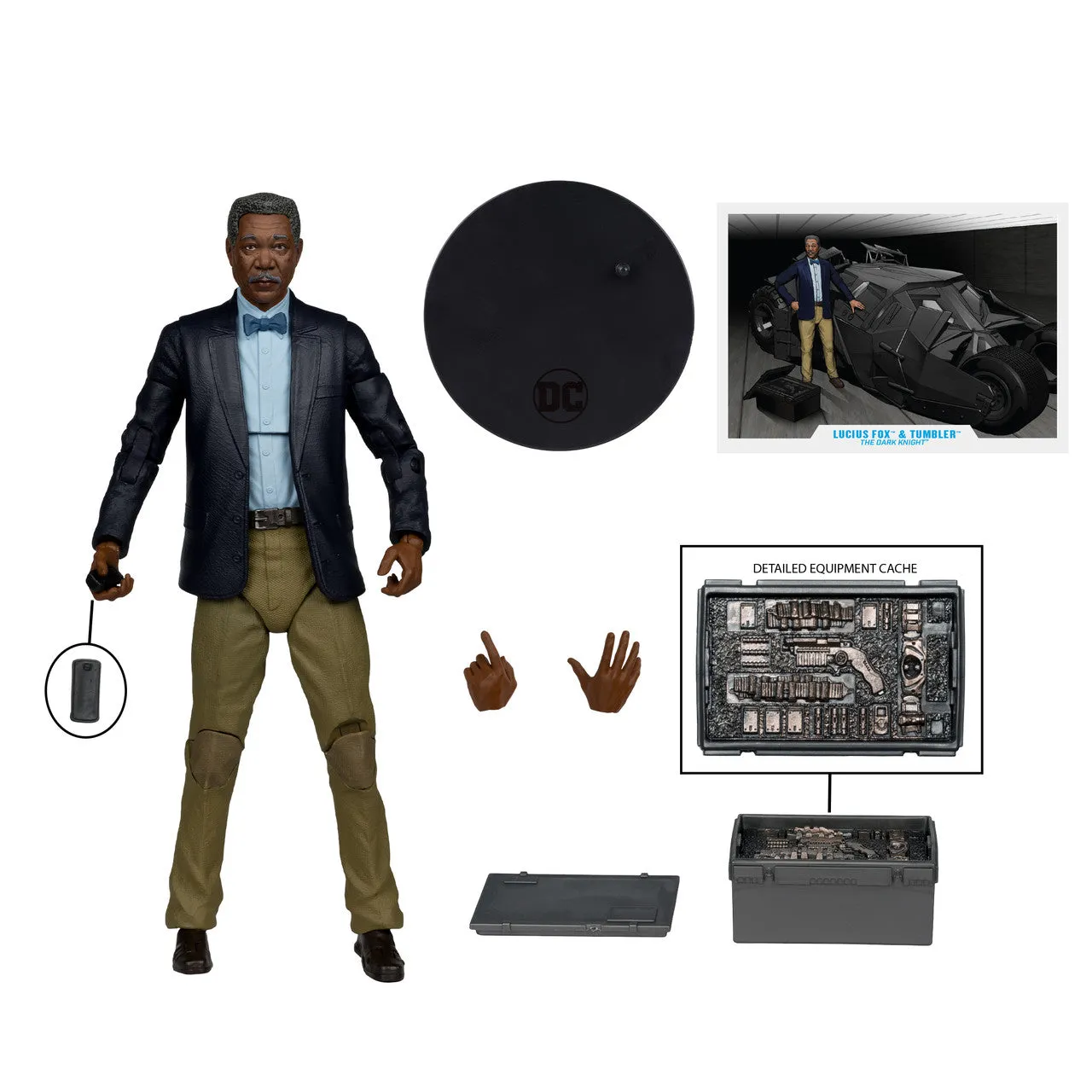 DC Multiverse - Lucius Fox & Tumbler (The Dark Knight Trilogy) Gold Label Playset (15193) LOW STOCK