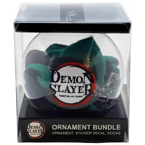 Demon Slayer - Christmas Ornament, Sticker & Crew Sock Gift Box Set - Culturefly