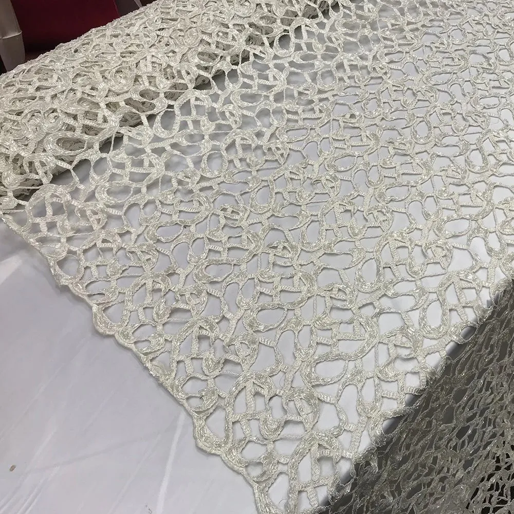 Design Beaded Mesh Lace Fabric Bridal Wedding Clothes