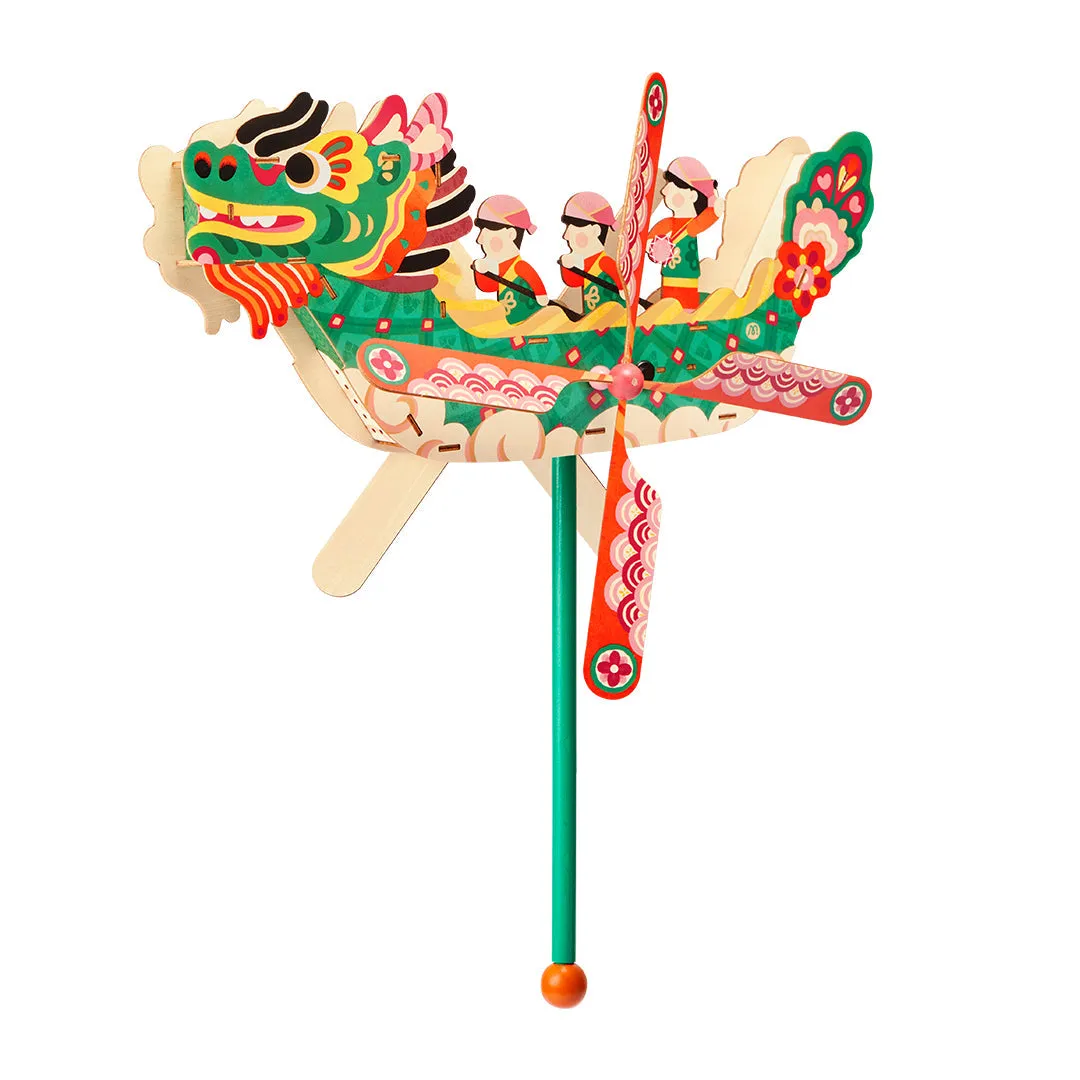 Dragon Boat Festival Craft Kit: Wind-Powered Dragon Boat