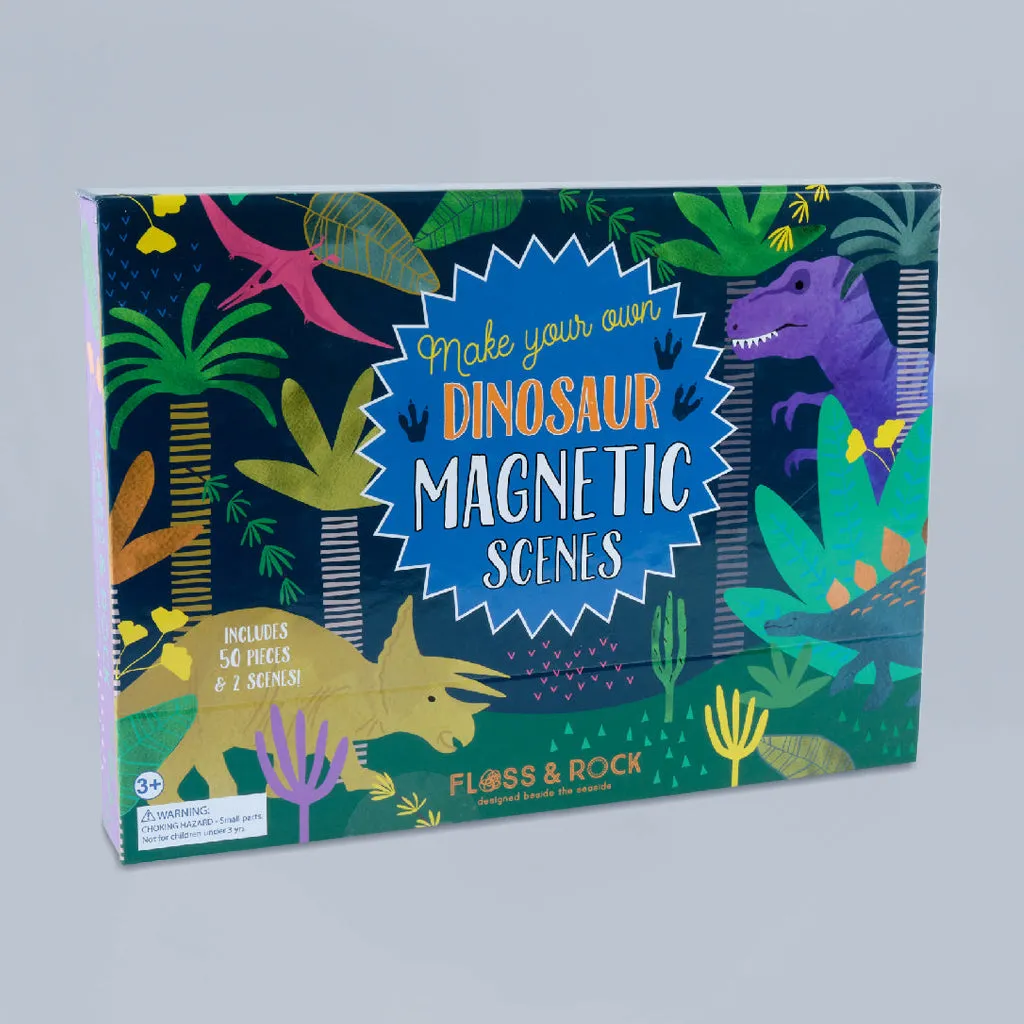 Floss & Rock Magic Colour-In Cards and Magnetic Play Scenes, Dinosaur