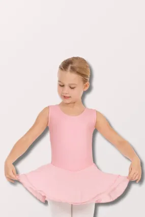 Girls Cotton Lycra Tank Dance Dress - Pink