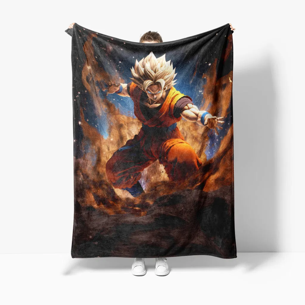 Goku Super Saiyan Black Sherpa Blanket