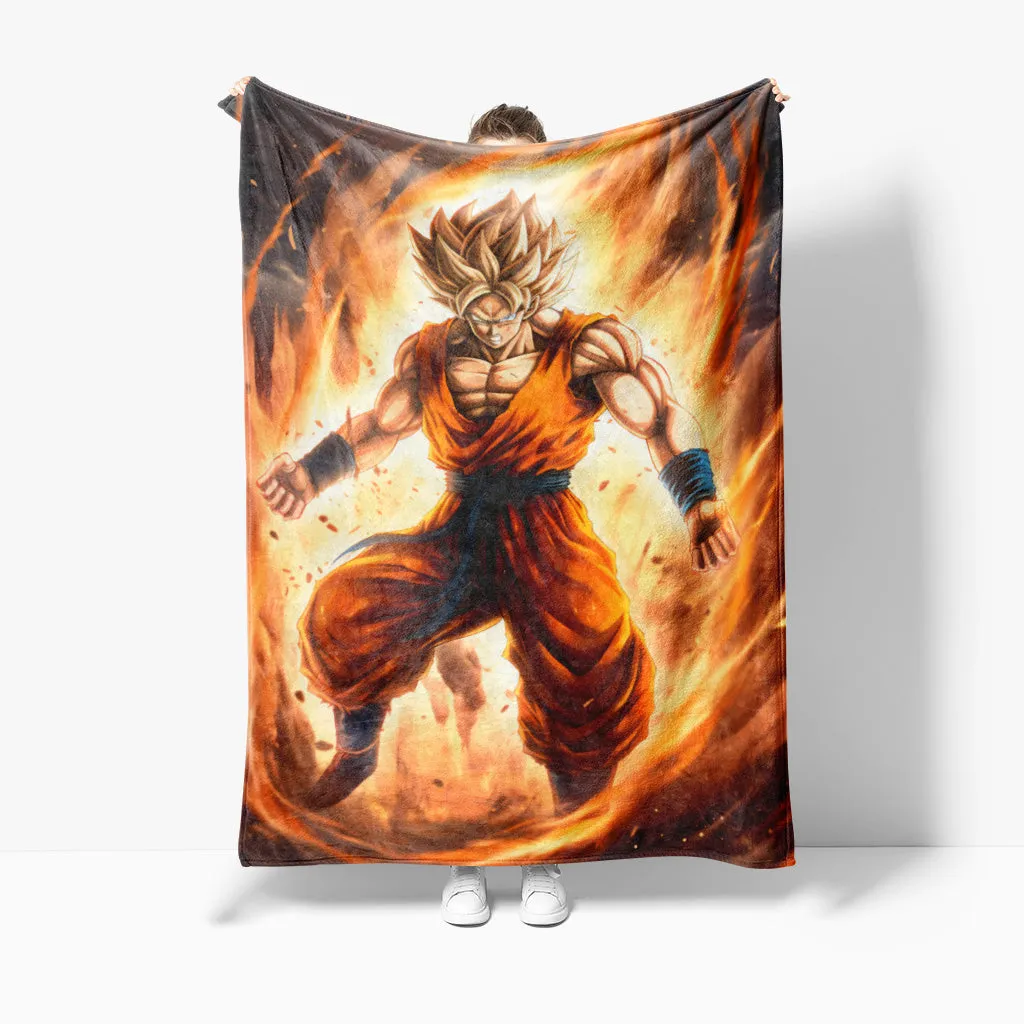 Goku Super Saiyan Black Sherpa Blanket