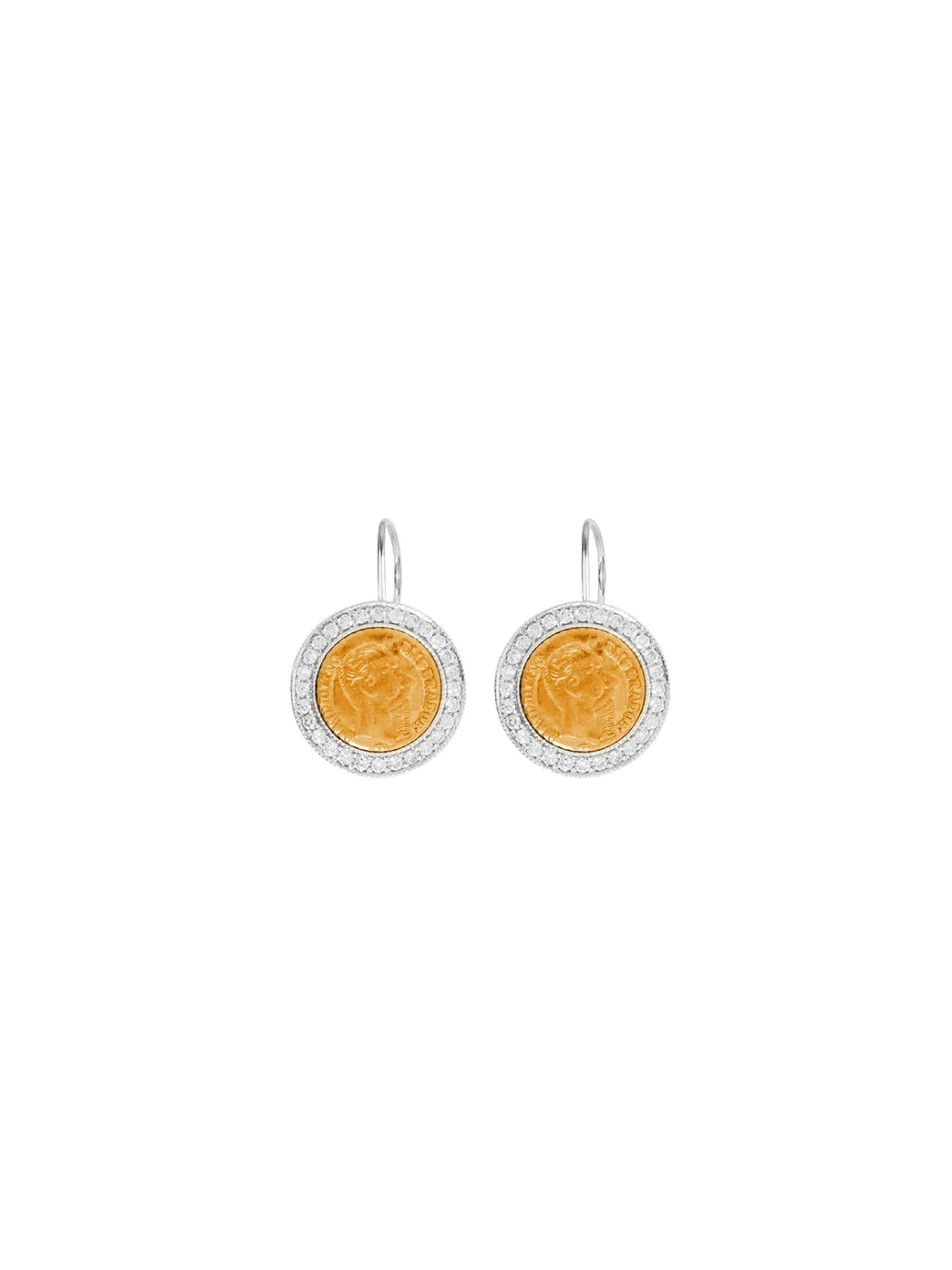 Gold Button Coin Earrings