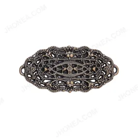 Intricate Cutwork Antique Brass Frame Buckle Accessory