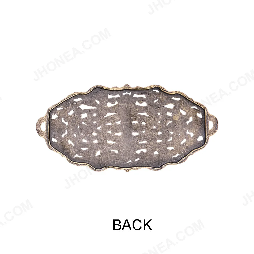 Intricate Cutwork Antique Brass Frame Buckle Accessory