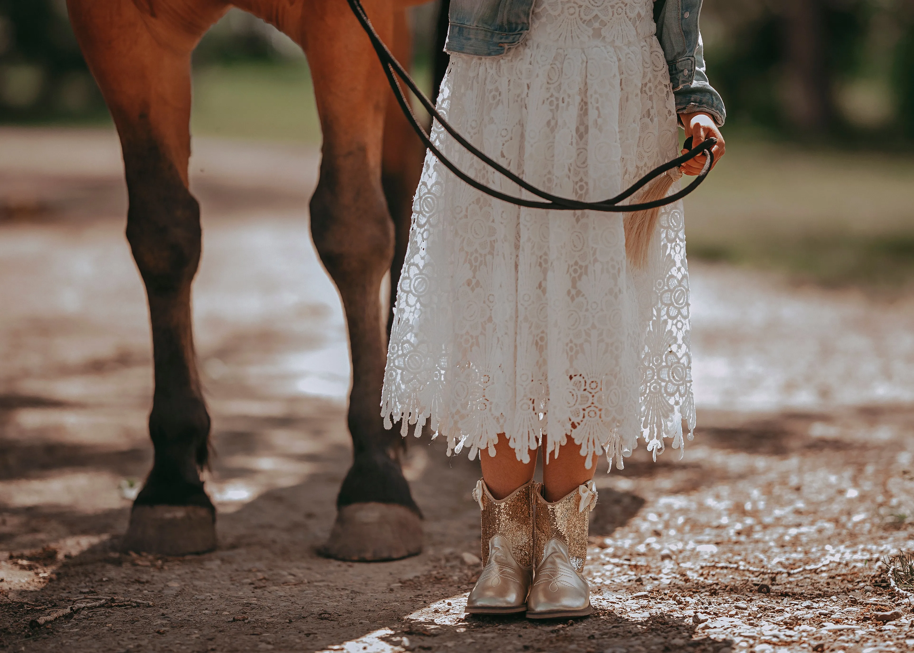 Kryssi Kouture Exclusive Gold Glitter Cowgirl Boot