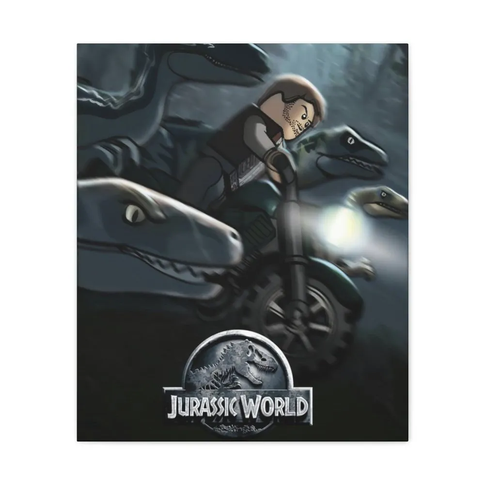 MOC  Compatible  Jurassic World  Movie Wall Art Canvas Art With Backing.