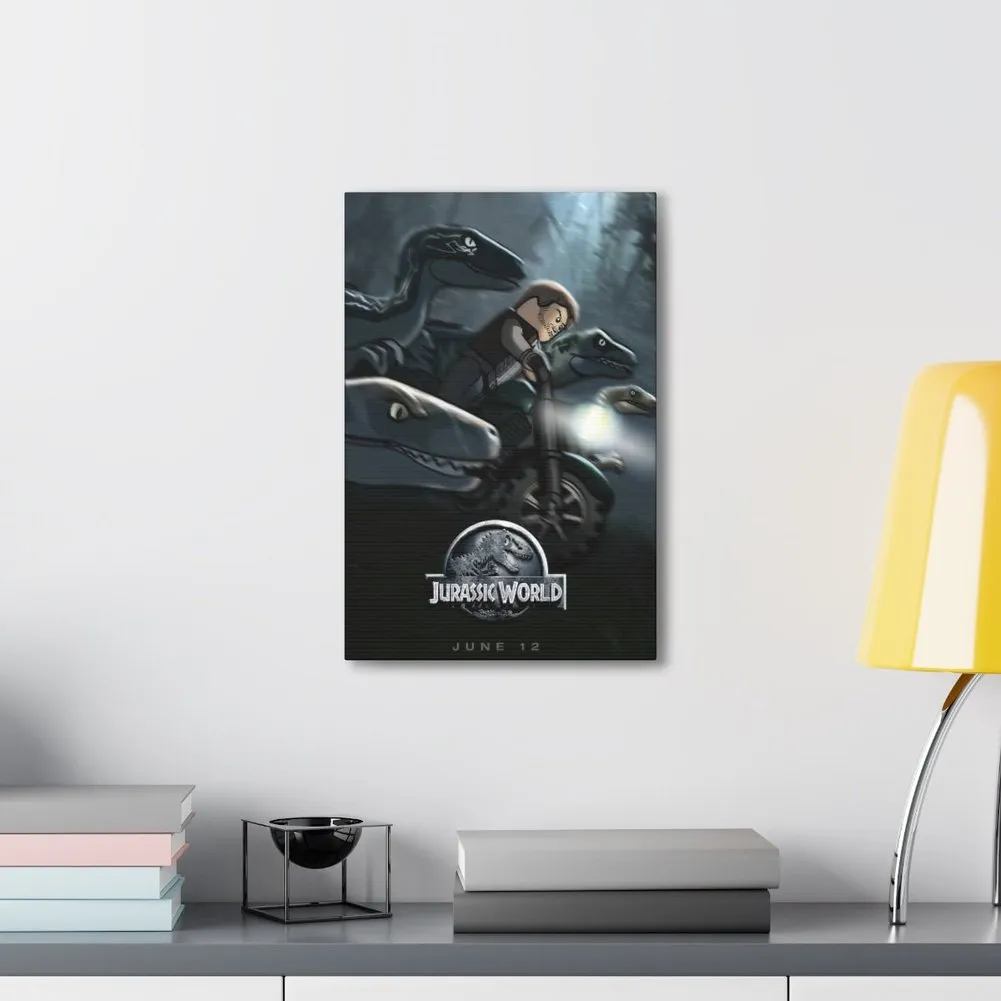 MOC  Compatible  Jurassic World  Movie Wall Art Canvas Art With Backing.