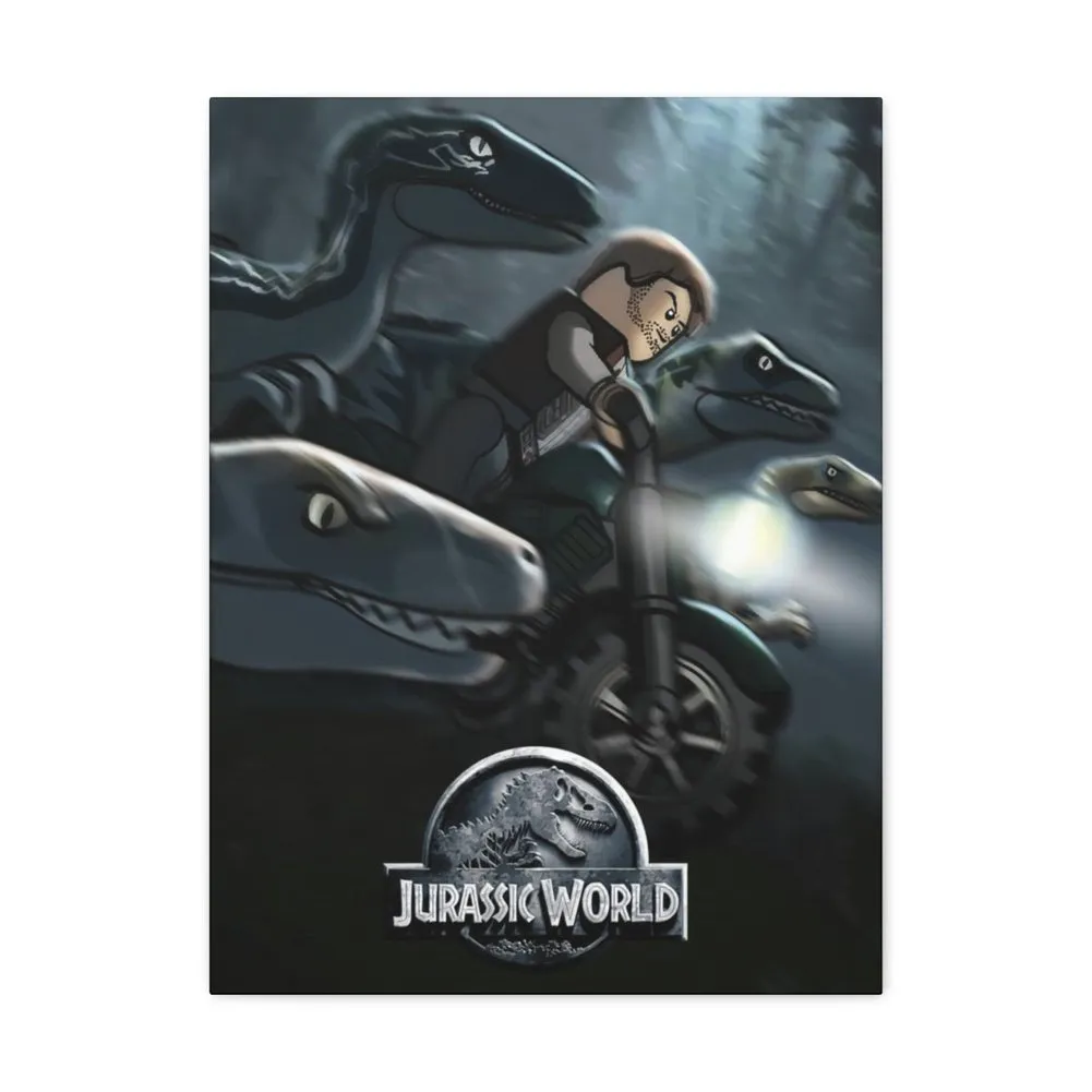 MOC  Compatible  Jurassic World  Movie Wall Art Canvas Art With Backing.