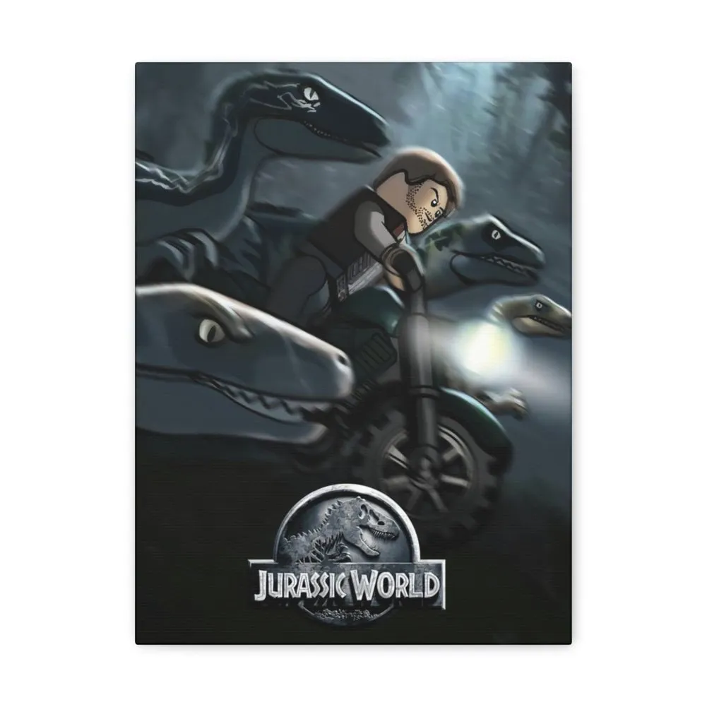 MOC  Compatible  Jurassic World  Movie Wall Art Canvas Art With Backing.