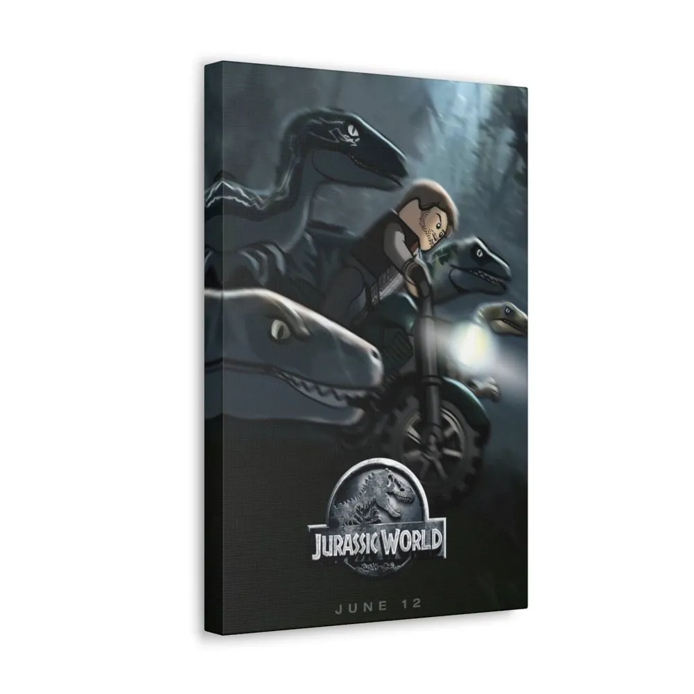 MOC  Compatible  Jurassic World  Movie Wall Art Canvas Art With Backing.