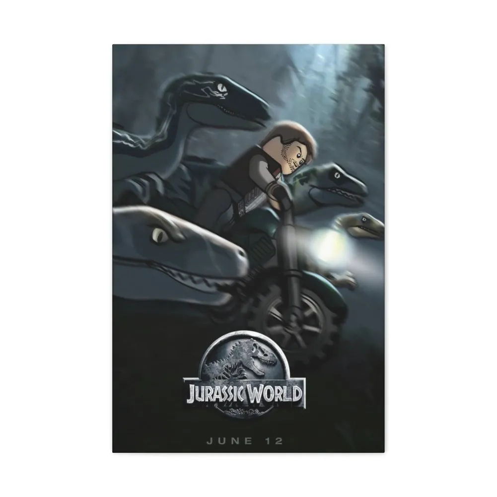 MOC  Compatible  Jurassic World  Movie Wall Art Canvas Art With Backing.