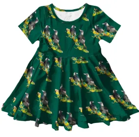 PREORDER Wattle Magpies Short Sleeve Twirl Dress (Ships w/c 2nd Dec)