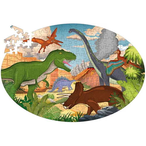 Sassi Travel, Learn and Explore - Puzzle and Book Set - Dinosaurs, 205 pcs