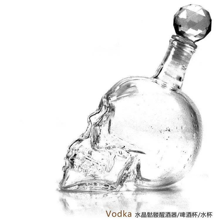 Skull Wine or Vodka Creative Glass Bottle Single Decanter or sets 350ML 550ML 1000ML