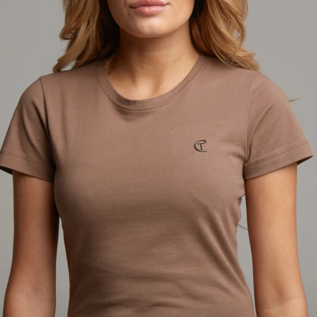 TEGAN TAUPE TEE -CT048