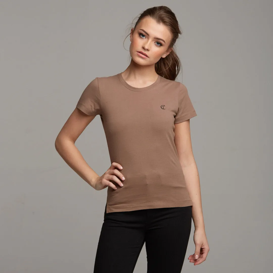 TEGAN TAUPE TEE -CT048