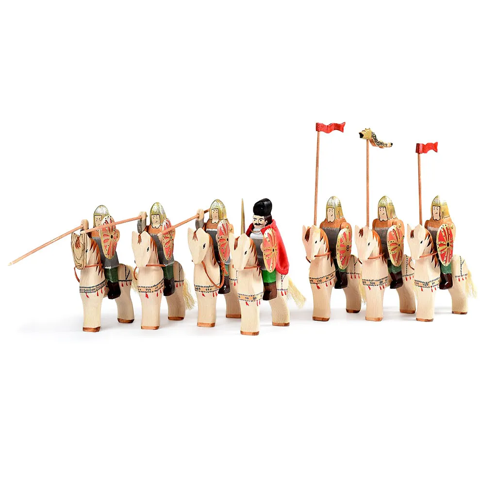 Wooden Dacian Knight & Steed Set